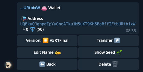 Created wallet
